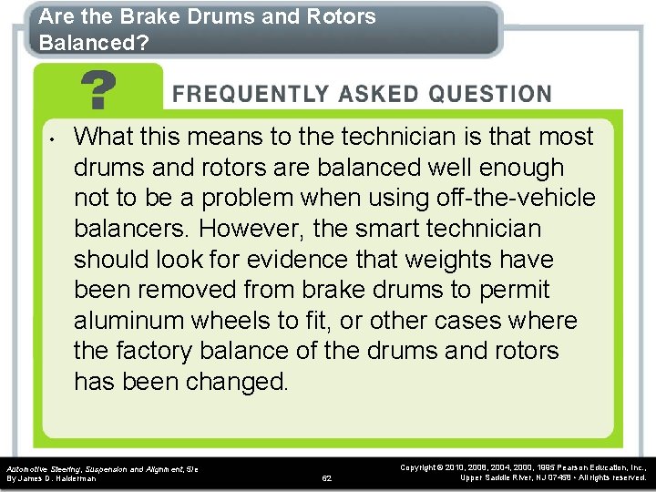 Are the Brake Drums and Rotors Balanced? • What this means to the technician