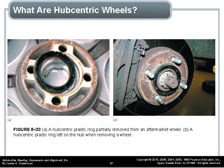What Are Hubcentric Wheels? FIGURE 5– 33 (a) A hubcentric plastic ring partially removed
