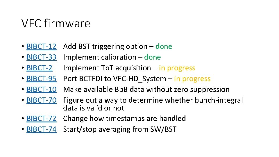 VFC firmware • BIBCT-12 • BIBCT-33 • BIBCT-2 • BIBCT-95 • BIBCT-10 • BIBCT-70