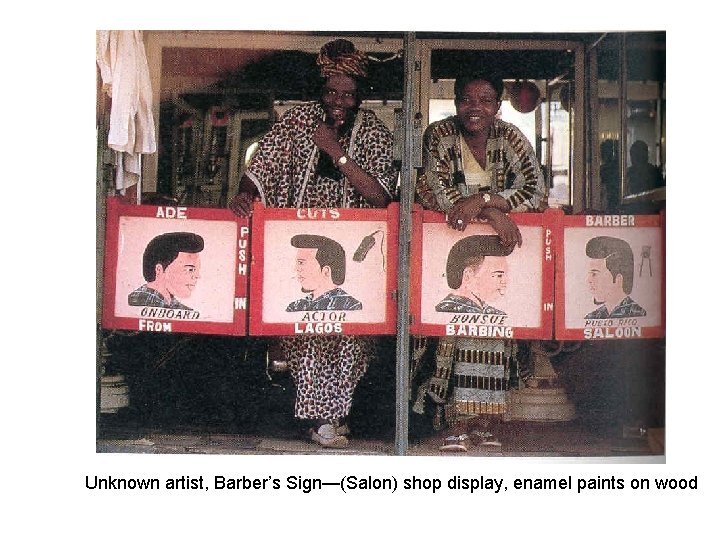 Unknown artist, Barber’s Sign—(Salon) shop display, enamel paints on wood 