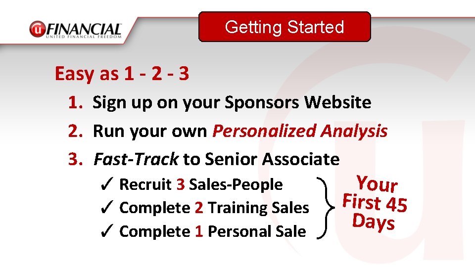 Getting Started Easy as 1 - 2 - 3 1. Sign up on your