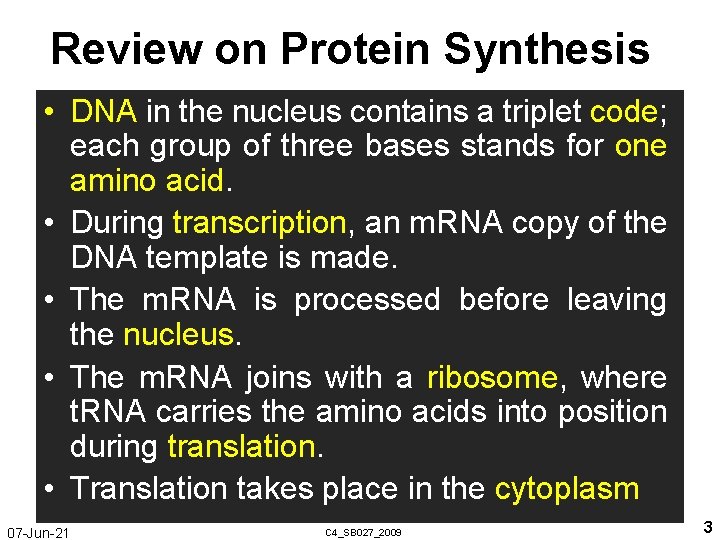How to Remember Protein Synthesis DNA triplet code