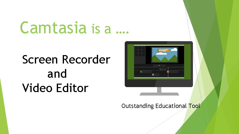 Camtasia is a …. Screen Recorder and Video Editor Outstanding Educational Tool 