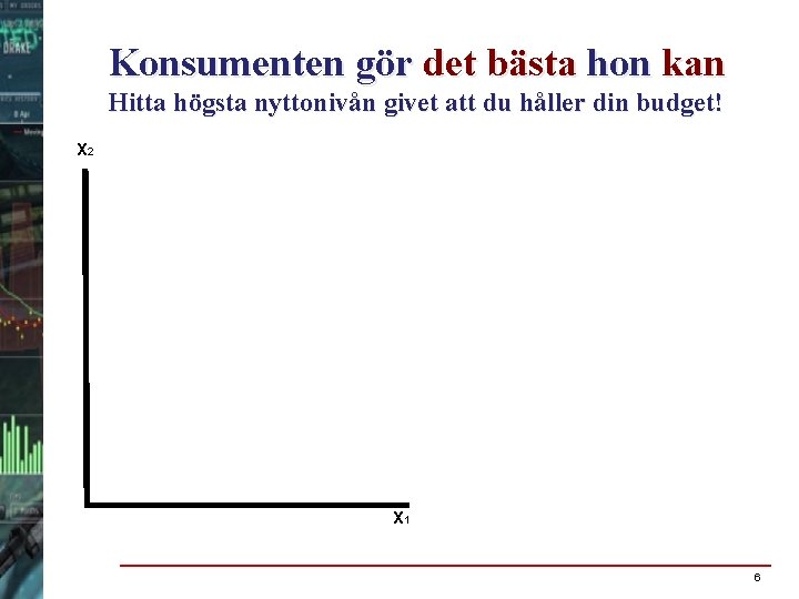 Konsumenten gör det bästa hon kan Hitta högsta nyttonivån givet att du håller din