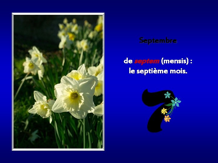 Septembre de septem (mensis) : le septième mois. 