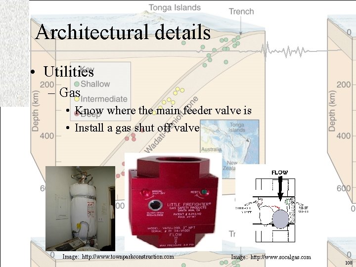 Architectural details • Utilities – Gas • Know where the main feeder valve is