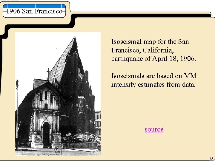 1906 San Francisco Isoseismal map for the San Francisco, California, earthquake of April 18,