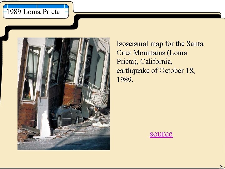 1989 Loma Prieta Isoseismal map for the Santa Cruz Mountains (Loma Prieta), California, earthquake