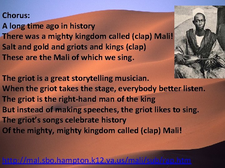 Chorus: A long time ago in history There was a mighty kingdom called (clap)