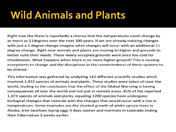 Wild Animals and Plants 