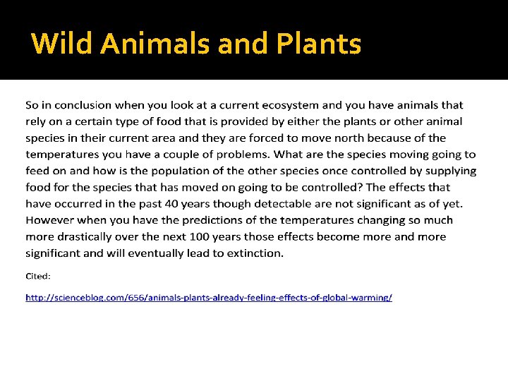 Wild Animals and Plants 