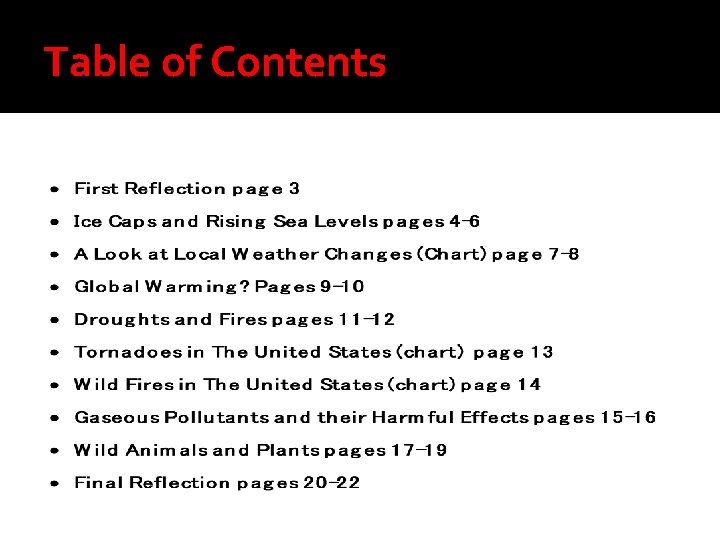 Table of Contents 