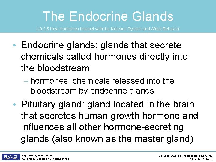 The Endocrine Glands LO 2. 5 How Hormones Interact with the Nervous System and