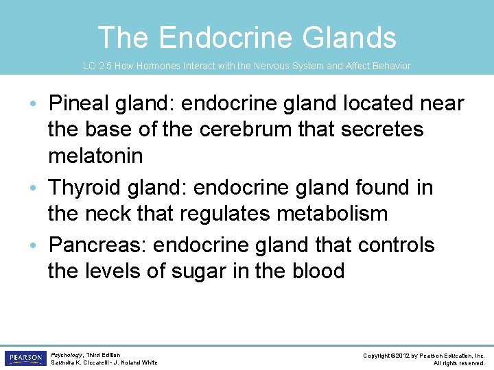 The Endocrine Glands LO 2. 5 How Hormones Interact with the Nervous System and