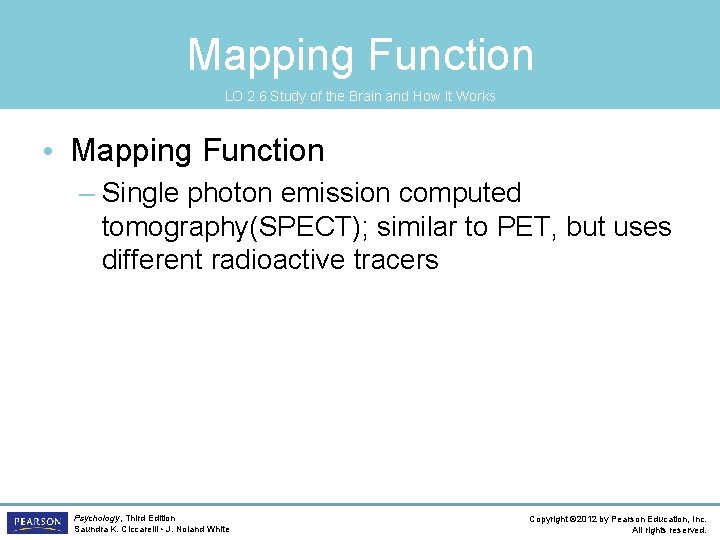 Mapping Function LO 2. 6 Study of the Brain and How It Works •