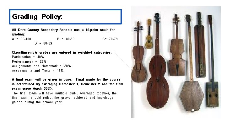 Grading Policy: All Dare County Secondary Schools use a 10 -point scale for grading: