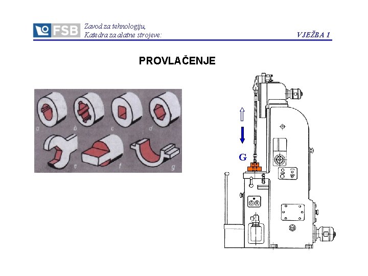 Zavod za tehnologiju, Katedra za alatne strojeve: VJEŽBA 1 PROVLAČENJE prov G 