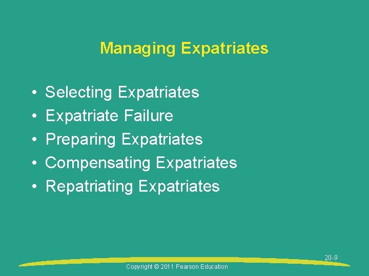 Managing Expatriates • • • Selecting Expatriates Expatriate Failure Preparing Expatriates Compensating Expatriates Repatriating