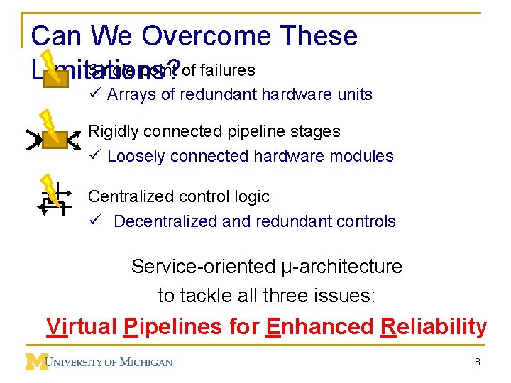 Can We Overcome These Single point of failures Limitations? ü Arrays of redundant hardware