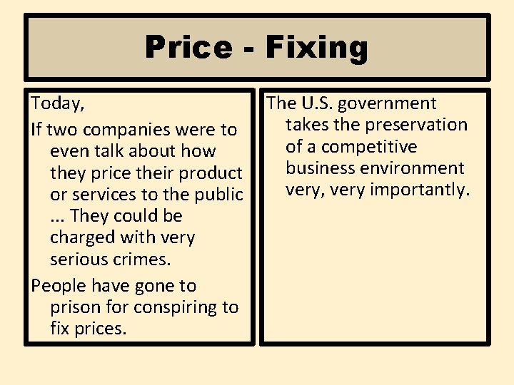 Price - Fixing Today, If two companies were to even talk about how they