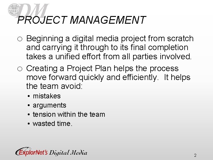 Objective 202 01 Understand project management concepts used