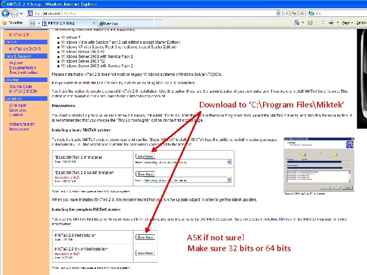 Download to ‘C: Program FilesMiktek’ ASK if not sure! Make sure 32 bits or