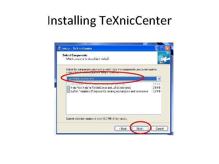 Installing Te. Xnic. Center 