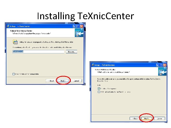 Installing Te. Xnic. Center 