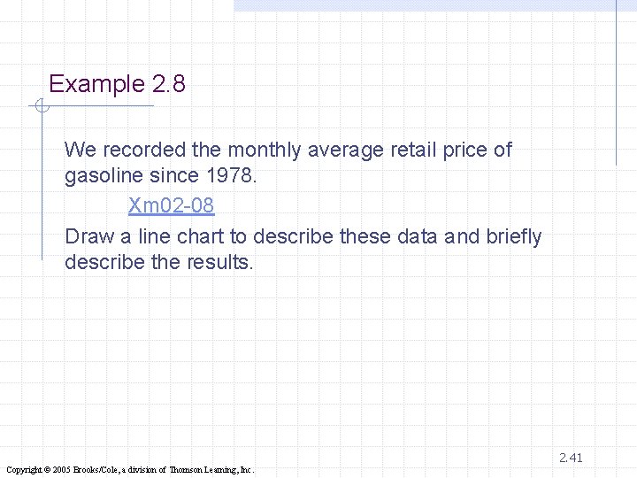 Example 2. 8 We recorded the monthly average retail price of gasoline since 1978.