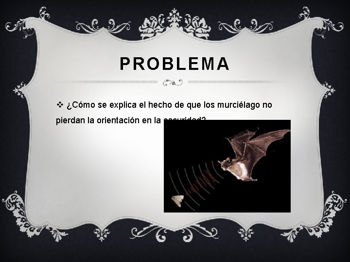 PROBLEMA v ¿Cómo se explica el hecho de que los murciélago no pierdan la