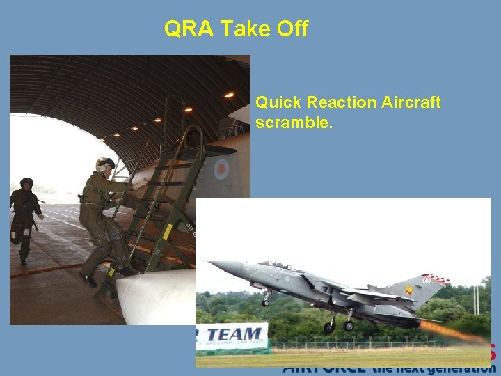 QRA Take Off Quick Reaction Aircraft scramble. 