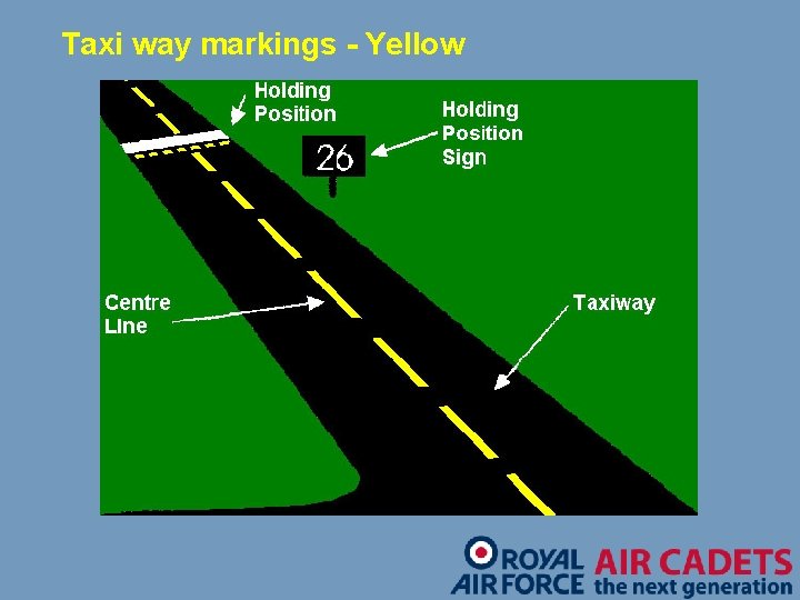 Taxi way markings - Yellow 