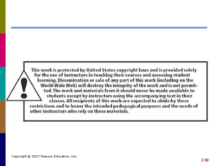 Copyright © 2017 Pearson Education, Inc. 2 -50 