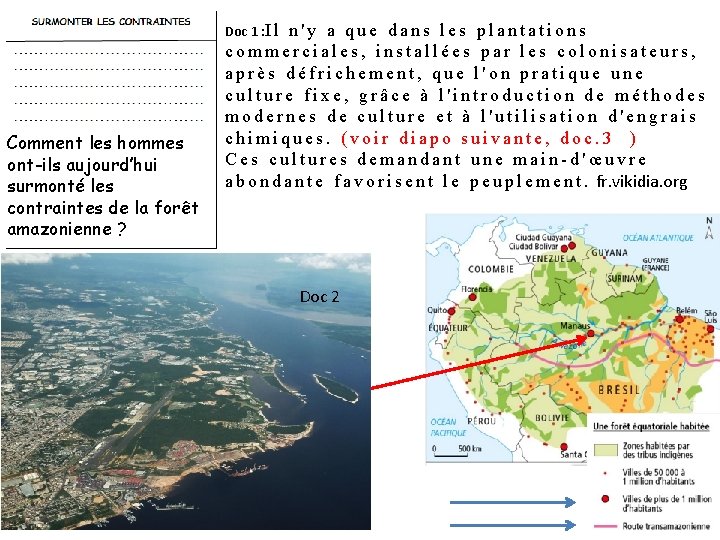 Doc 1 : I l Comment les hommes ont-ils aujourd’hui surmonté les contraintes de