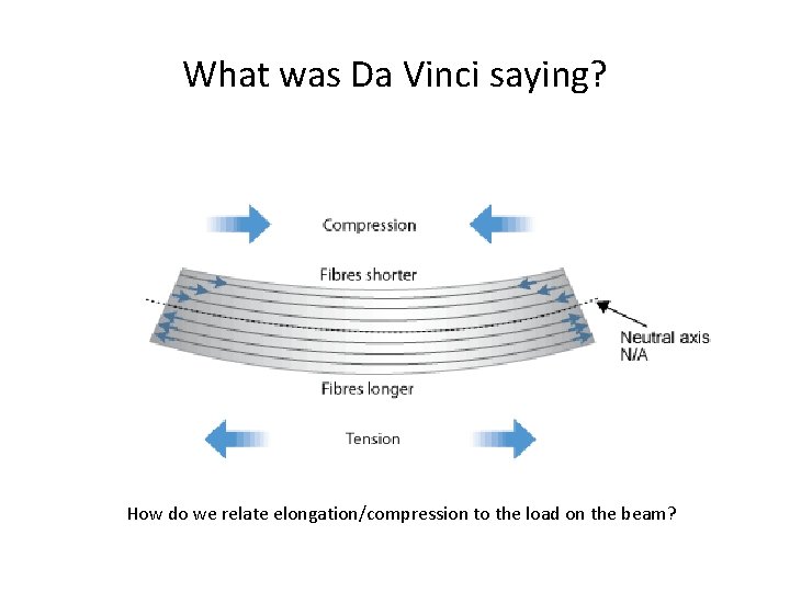 What was Da Vinci saying? How do we relate elongation/compression to the load on