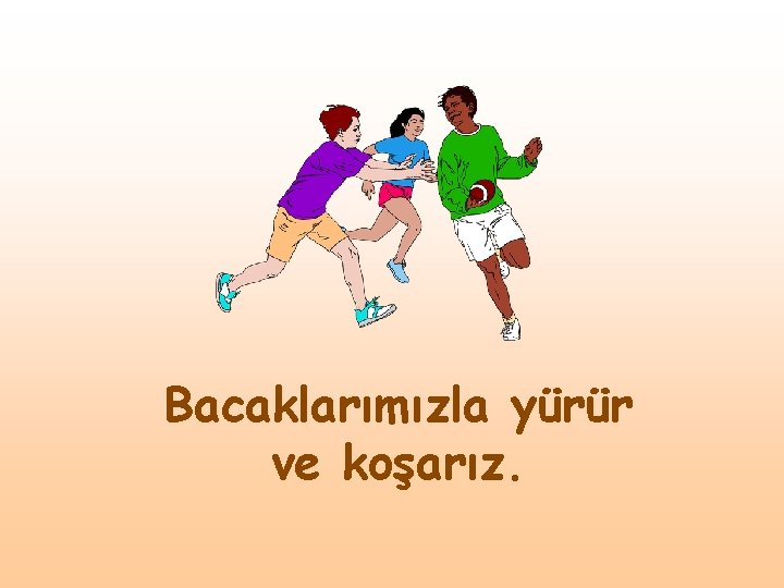 Bacaklarımızla yürür ve koşarız. 