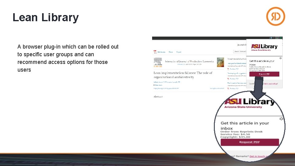 Lean Library A browser plug-in which can be rolled out to specific user groups