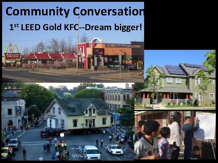 Community Conversation 1 st LEED Gold KFC--Dream bigger! 