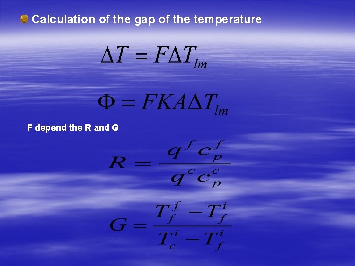 Calculation of the gap of the temperature F depend the R and G 