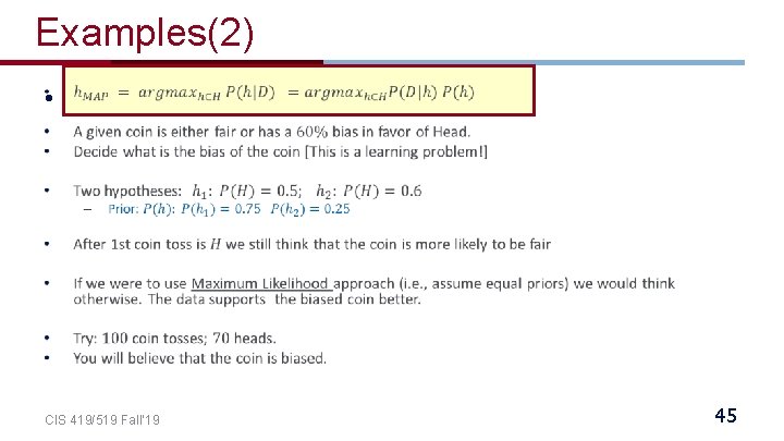 Examples(2) • CIS 419/519 Fall’ 19 45 