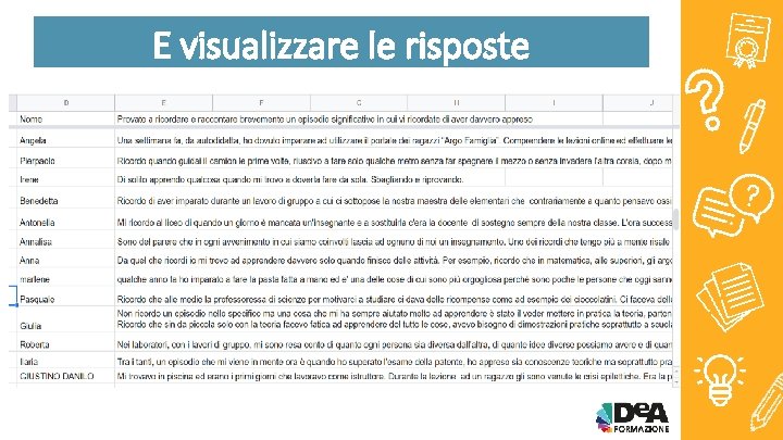 E visualizzare le risposte 