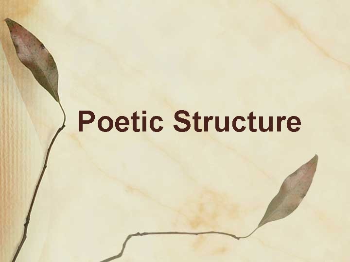 Poetic Structure 