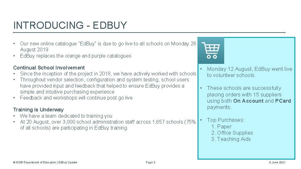 INTRODUCING - EDBUY • • Our new online catalogue “Ed. Buy” is due to