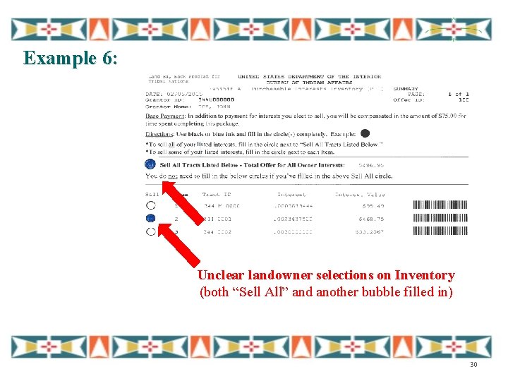 Example 6: Unclear landowner selections on Inventory (both “Sell All” and another bubble filled