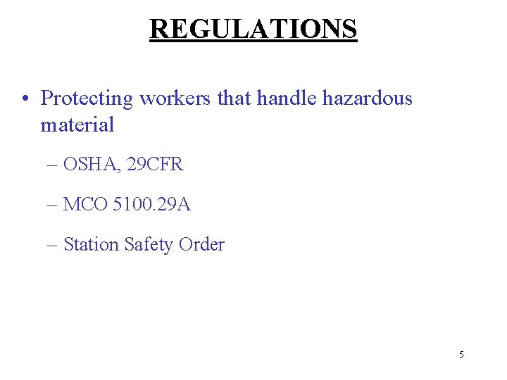 Hazardous Materials Business Plan Training Topic 1 Hazardous