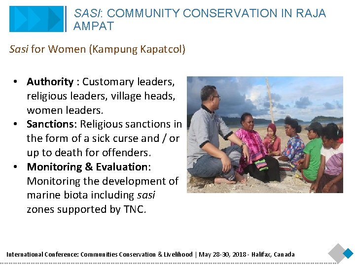 SASI: COMMUNITY CONSERVATION IN RAJA AMPAT Sasi for Women (Kampung Kapatcol) • Authority :