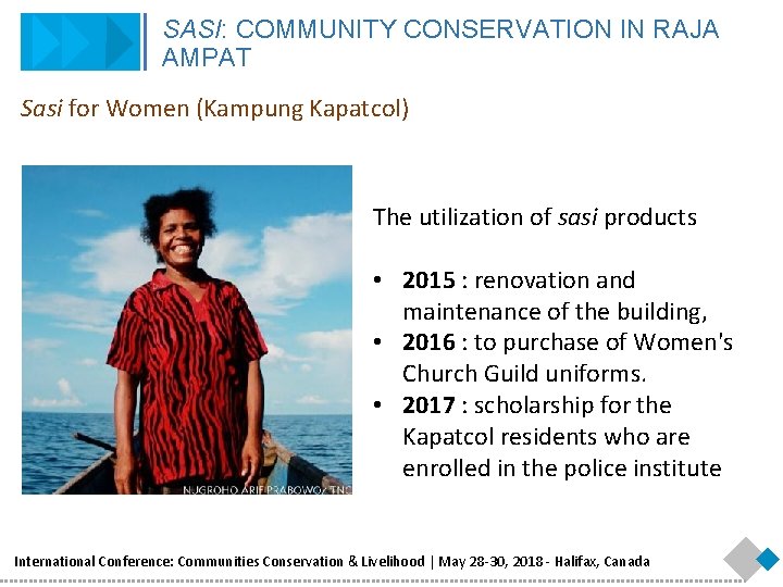 SASI: COMMUNITY CONSERVATION IN RAJA AMPAT Sasi for Women (Kampung Kapatcol) The utilization of