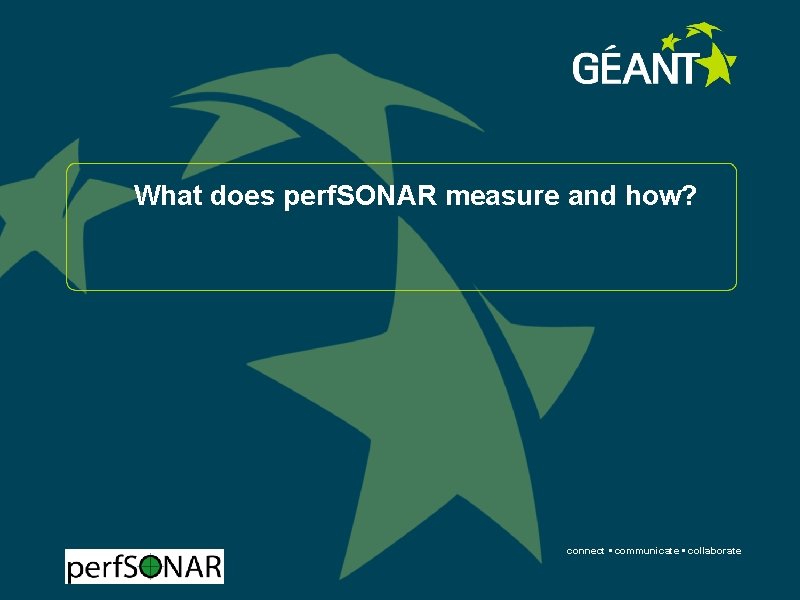 What does perf. SONAR measure and how? connect • communicate • collaborate 