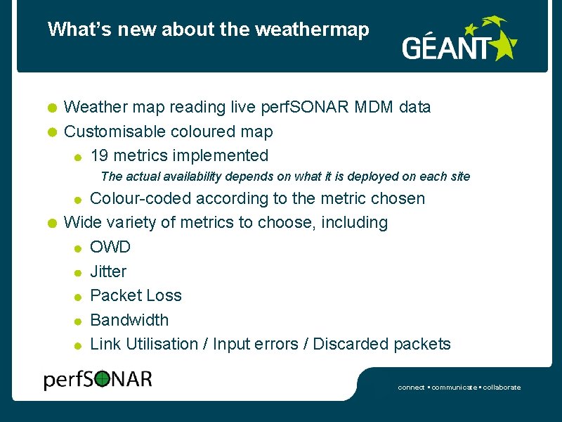 What’s new about the weathermap Weather map reading live perf. SONAR MDM data Customisable