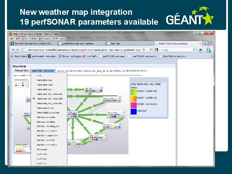 New weather map integration 19 perf. SONAR parameters available connect • communicate • collaborate